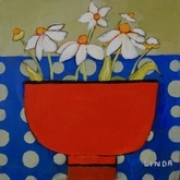 Red Bowl with Daisies