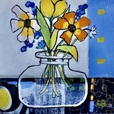 Mixed Flowers in Glass Vase